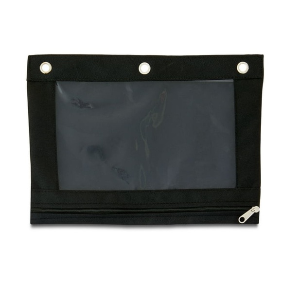 BUNDLE OF 25 SOLUD BLACK POUCHES Pen&Gear Black Polyester Zipper Binder Pouch - Picture 1 of 7